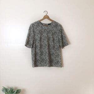 [Talbots] Short Sleeve Brown Animal Print Women's Top